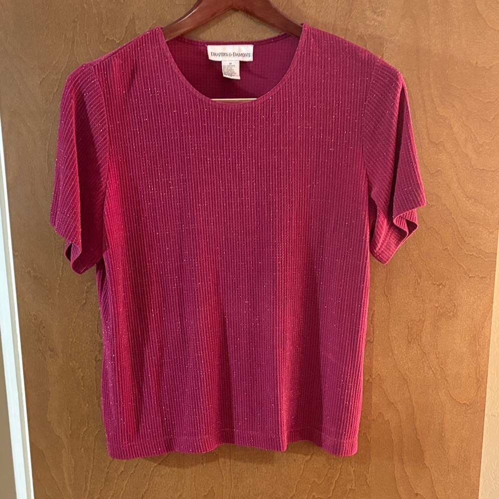 Draper's & Damon's Ribbed Short Sleeve Shirt Medium